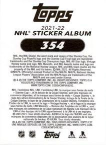 2021-22 Topps NHL Sticker Collection #354 New York Islanders Logo Back