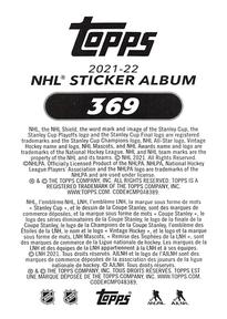 2021-22 Topps NHL Sticker Collection #369 Cal Clutterbuck Back