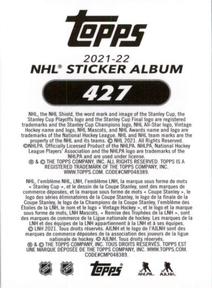 2021-22 Topps NHL Sticker Collection #427 Sidney Crosby Back