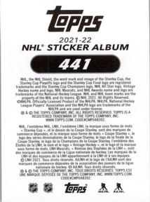 2021-22 Topps NHL Sticker Collection #441 S.J. Sharkie Back