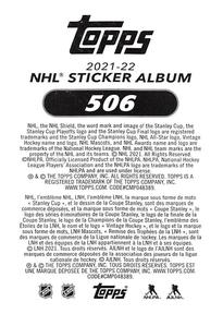 2021-22 Topps NHL Sticker Collection #506 David Kampf Back