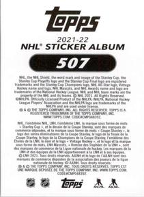 2021-22 Topps NHL Sticker Collection #507 Vancouver Canucks Logo Back