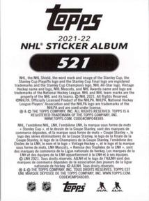2021-22 Topps NHL Sticker Collection #521 Brad Hunt Back