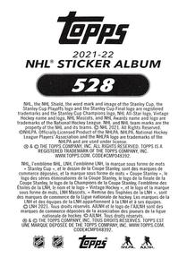 2021-22 Topps NHL Sticker Collection #528 Jonathan Marchessault Back