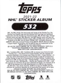 2021-22 Topps NHL Sticker Collection #532 Reilly Smith Back