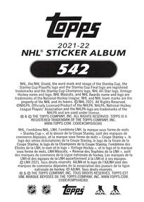 2021-22 Topps NHL Sticker Collection #542 2020/21 Team Highlights Back