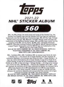 2021-22 Topps NHL Sticker Collection #560 Mick E. Moose Back