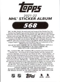 2021-22 Topps NHL Sticker Collection #568 Nikolaj Ehlers Back