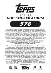 2021-22 Topps NHL Sticker Collection #576 Miro Heiskanen Back