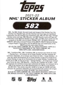 2021-22 Topps NHL Sticker Collection #582 Brock Nelson Back