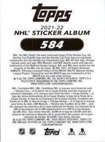 2021-22 Topps NHL Sticker Collection #584 Victor Hedman Back