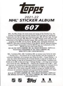 2021-22 Topps NHL Sticker Collection #607 Ilya Sorokin Back