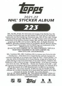 2021-22 Topps NHL Sticker Collection #223 Dylan Larkin Back
