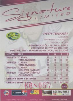 2011-12 OFS Plus - Signature Limited Red #SIGN50 Petr Tenkrat Back