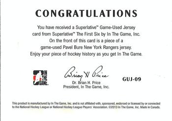2015-16 In The Game Final Vault - 2013-14 In The Game Superlative The First Six - Game-Used Jersey (Red Vault Stamp) #GUJ-09 Pavel Bure Back