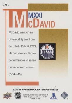 2020-21 Upper Deck - McDavid MMXXI Gold #CM-7 Connor McDavid Back