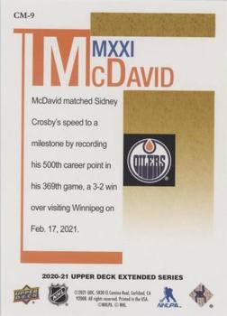 2020-21 Upper Deck - McDavid MMXXI Gold #CM-9 Connor McDavid Back