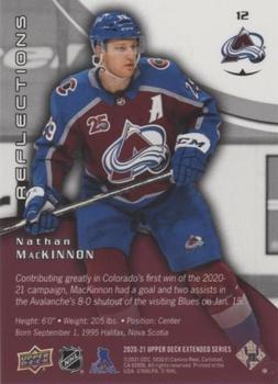2020-21 Upper Deck - Triple Dimensions Reflections #12 Nathan MacKinnon Back