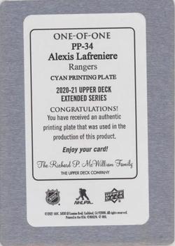 2020-21 Upper Deck - Pros & Prospects Printing Plates Cyan #PP-34 Alexis Lafreniere Back