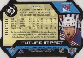 2020-21 Upper Deck - UD3 #UD3-31 Alexis Lafreniere Back