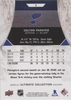 2020-21 Upper Deck Ultimate Collection #1 Colton Parayko Back