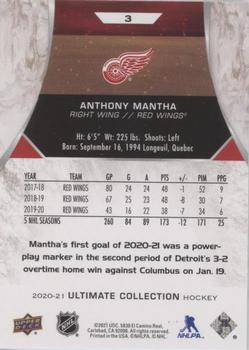 2020-21 Upper Deck Ultimate Collection #3 Anthony Mantha Back