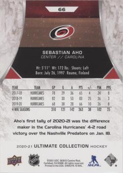 2020-21 Upper Deck Ultimate Collection #66 Sebastian Aho Back