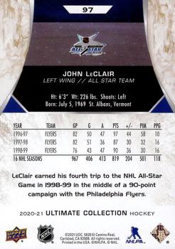 2020-21 Upper Deck Ultimate Collection #97 John LeClair Back