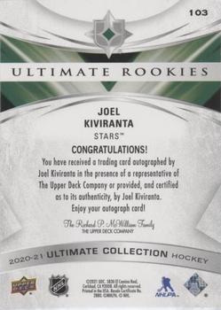 2020-21 Upper Deck Ultimate Collection #103 Joel Kiviranta Back
