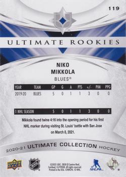 2020-21 Upper Deck Ultimate Collection #119 Niko Mikkola Back