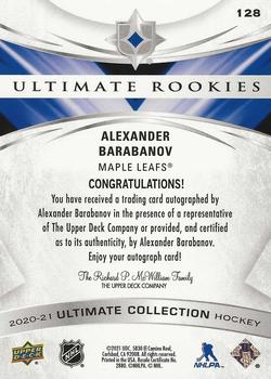 2020-21 Upper Deck Ultimate Collection #128 Alexander Barabanov Back