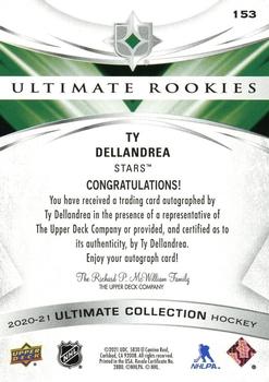 2020-21 Upper Deck Ultimate Collection #153 Ty Dellandrea Back