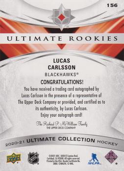 2020-21 Upper Deck Ultimate Collection #156 Lucas Carlsson Back