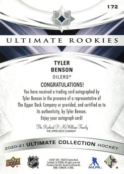 2020-21 Upper Deck Ultimate Collection #172 Tyler Benson Back