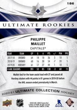 2020-21 Upper Deck Ultimate Collection #186 Philippe Maillet Back