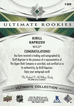 2020-21 Upper Deck Ultimate Collection #199 Kirill Kaprizov Back