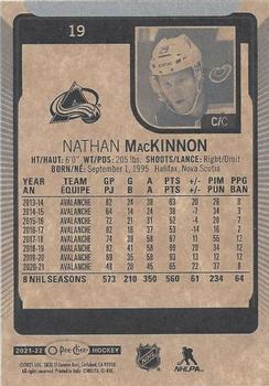 2021-22 O-Pee-Chee #19 Nathan MacKinnon Back