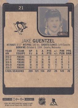 2021-22 O-Pee-Chee #21 Jake Guentzel Back