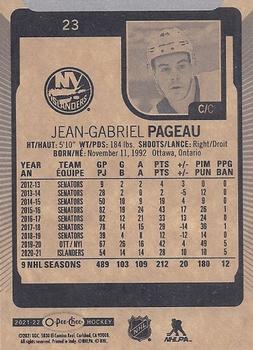 2021-22 O-Pee-Chee #23 Jean-Gabriel Pageau Back