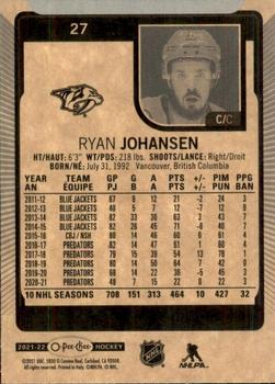 2021-22 O-Pee-Chee #27 Ryan Johansen Back