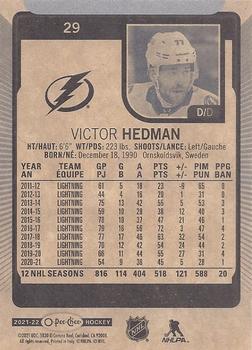 2021-22 O-Pee-Chee #29 Victor Hedman Back
