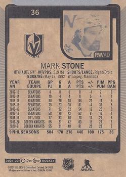 2021-22 O-Pee-Chee #36 Mark Stone Back
