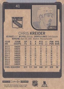 2021-22 O-Pee-Chee #41 Chris Kreider Back