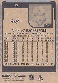 2021-22 O-Pee-Chee #45 Nicklas Backstrom Back