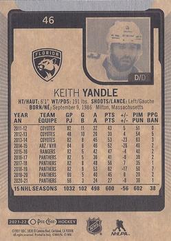 2021-22 O-Pee-Chee #46 Keith Yandle Back