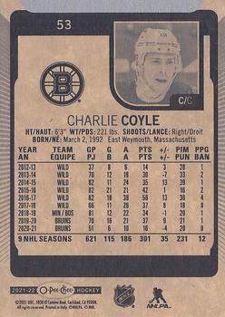 2021-22 O-Pee-Chee #53 Charlie Coyle Back
