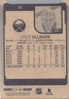 2021-22 O-Pee-Chee #74 Linus Ullmark Back