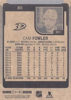 2021-22 O-Pee-Chee #80 Cam Fowler Back