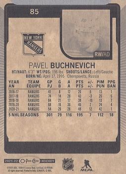 2021-22 O-Pee-Chee #85 Pavel Buchnevich Back