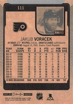 2021-22 O-Pee-Chee #111 Jakub Voracek Back